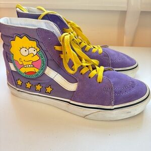Vans Sk8-Hi The Simpsons Lisa for President Purple Suede Hi-top sneakers women 8